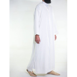 Djellaba marocaine en mousseline - Blanc cassé