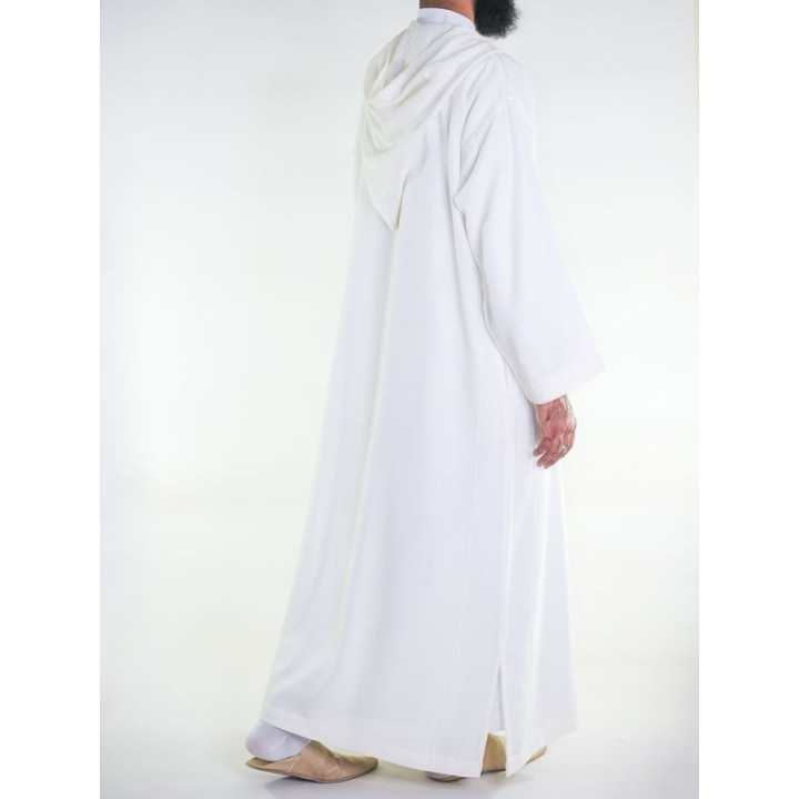 Djellaba marocaine en mousseline - Blanc cassé
