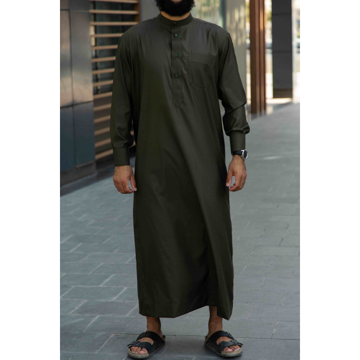 Qamis Saoudien kaki - coton