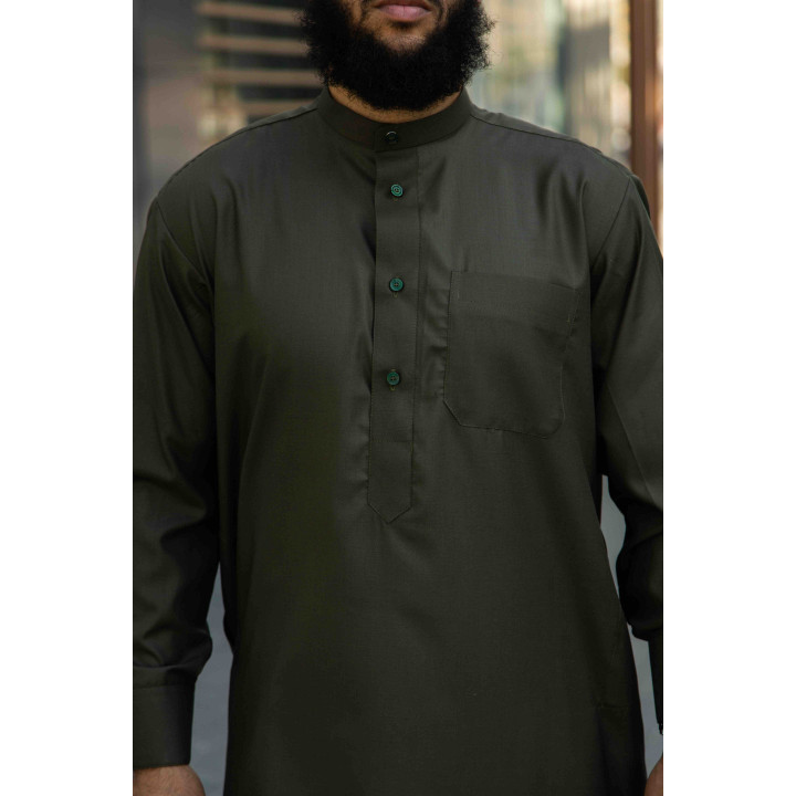Qamis Saoudien kaki - coton