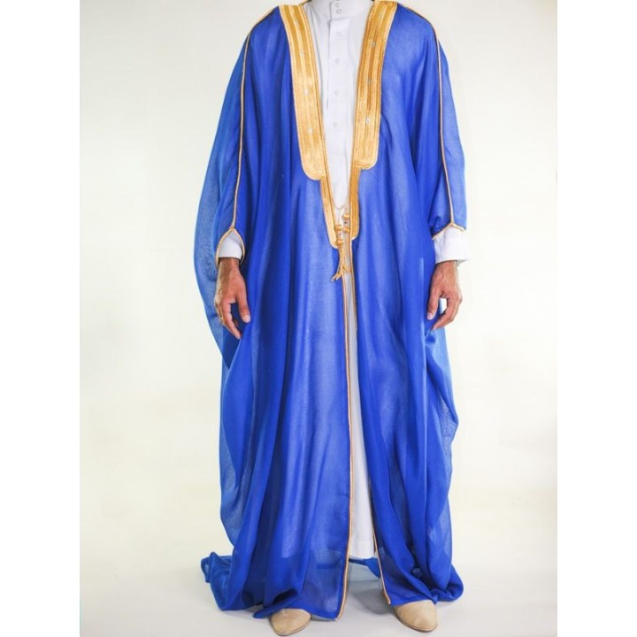 Bisht saoudien bleu roi