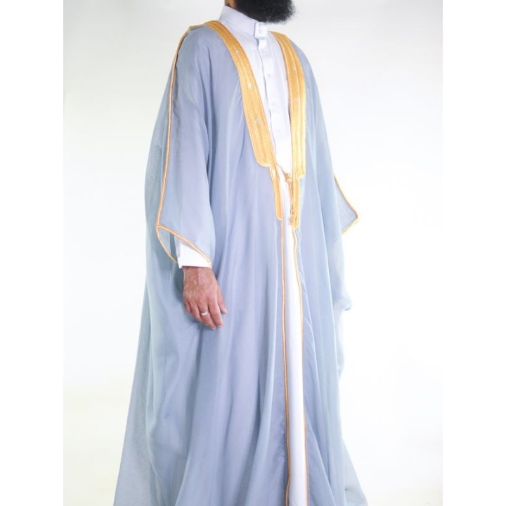 Bisht saoudien gris clair