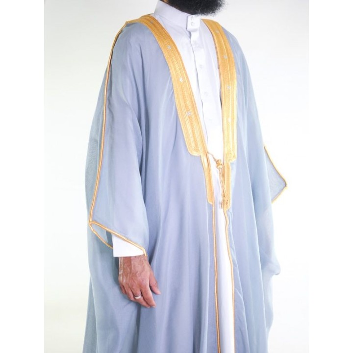 Bisht saoudien gris clair