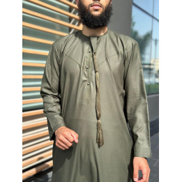 Qamis Emirati Vert Bouteille - Coton