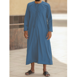 Qamis Emirati bleu jean - Coton