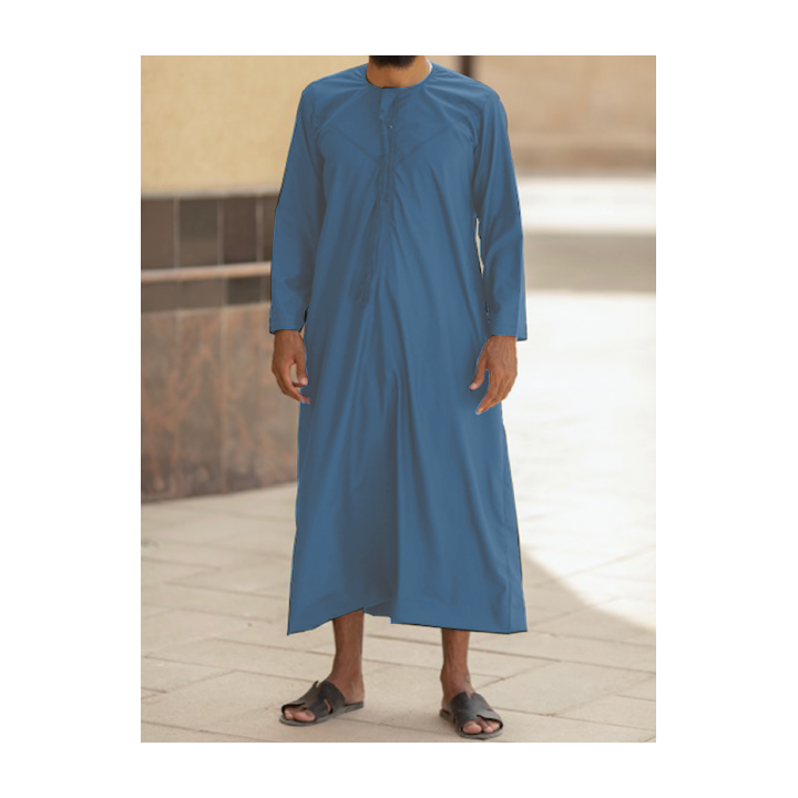 Qamis Emirati bleu jean - Coton
