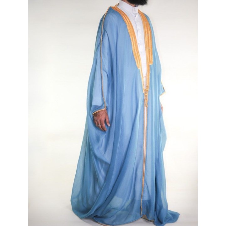 Bisht saoudien bleu clair