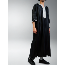 Gandoura marocaine jawhara - Noir/argent