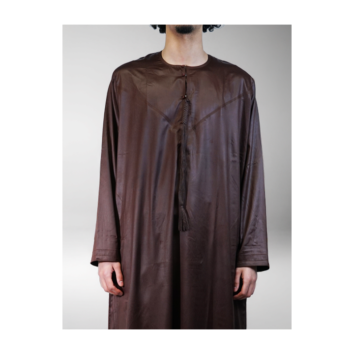 Qamis Emirati Marron - Satiné Precious