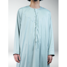 Qamis Emirati Vert d'eau - Satiné Precious