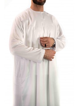 Qamis Emirati Weiß - Satin...