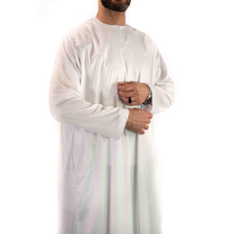 Qamis Emirati Weiß - Satin Precious