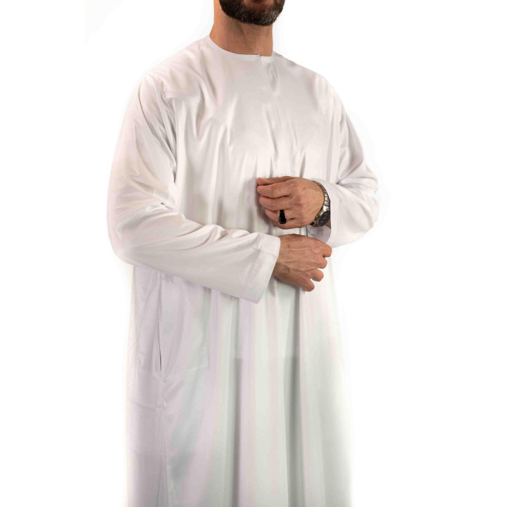 Qamis Emirati Weiß - Satin Precious