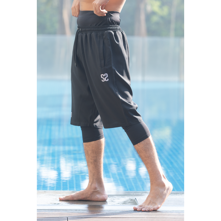 Sarouel short de bain - noir  - Wassat