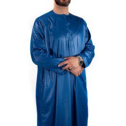 Qamis Emirati Bleu Roi - Satiné Precious