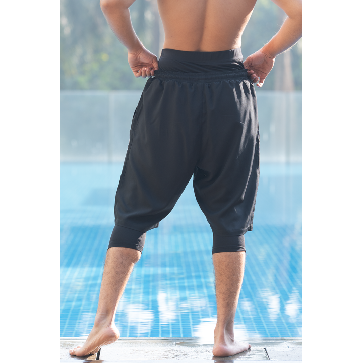 Sarouel de bain long - noir  - Wassat