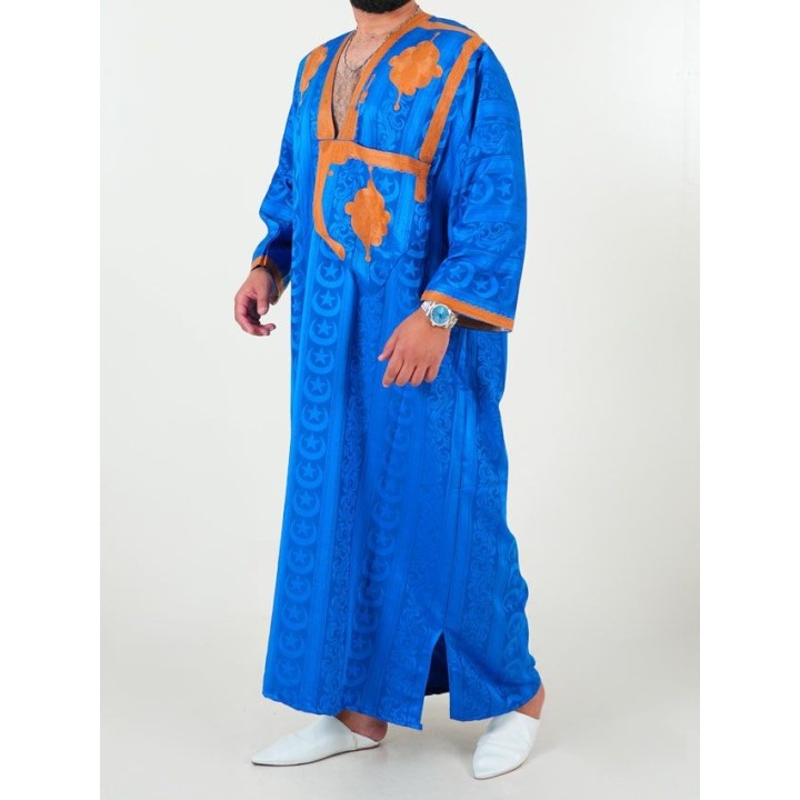 Melhfa - Sahraouia-Tracht - dunkelblau goldfarben