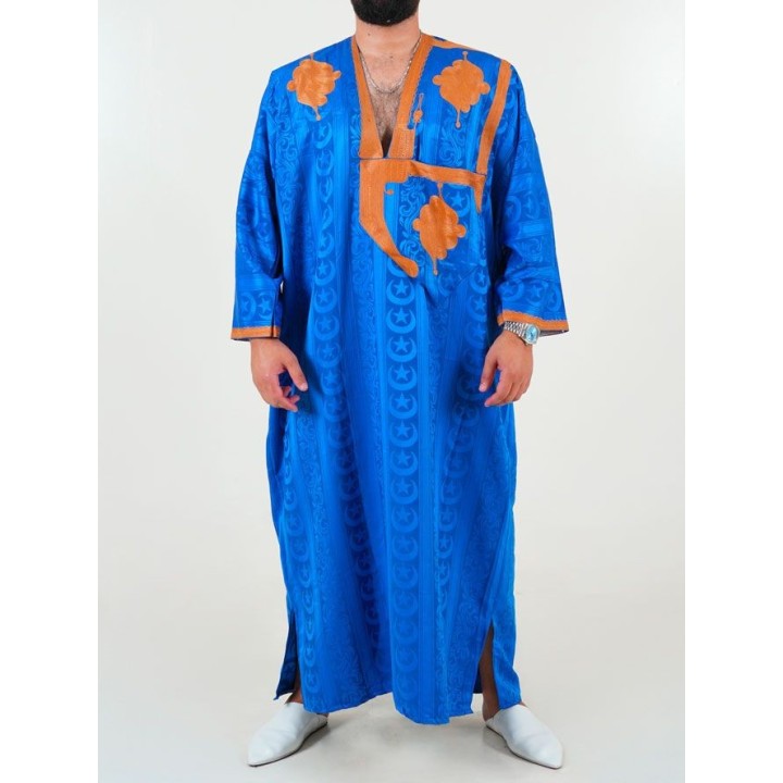 Melhfa - Sahraouia-Tracht - dunkelblau goldfarben