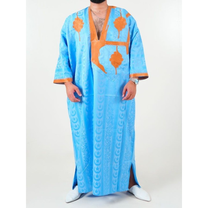 Melhfa - Sahraouia-Tracht - hellblau golden