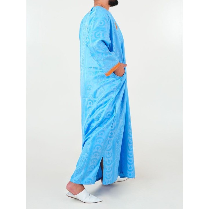 Melhfa - Tenue sahraouia - bleu clair doré
