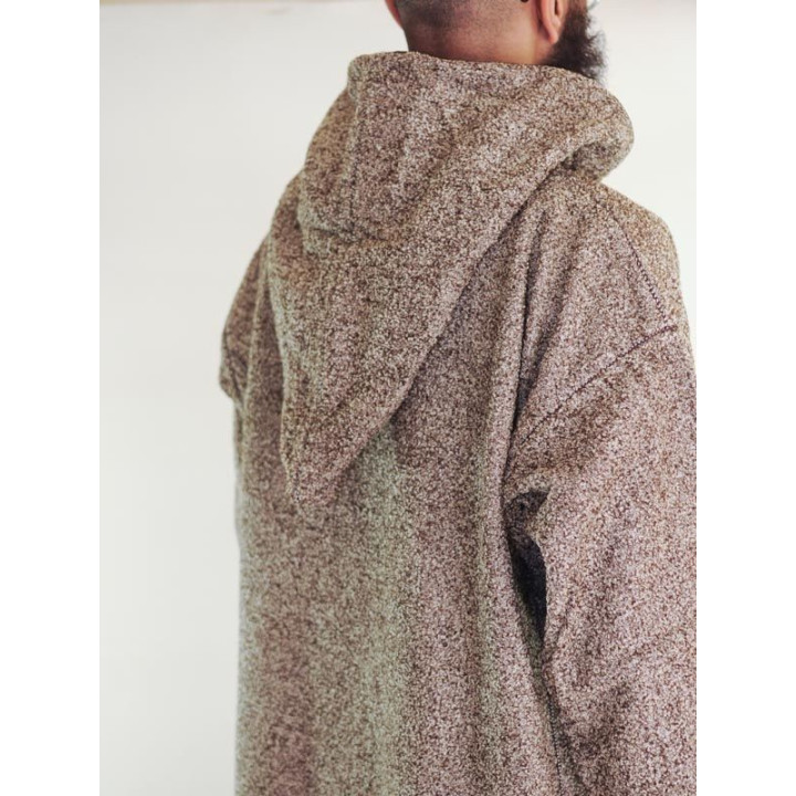 Djellaba marocaine Ouazzania hiver - Marron uni
