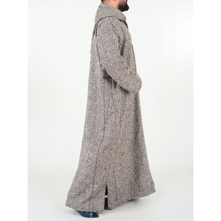 Djellaba marocaine Ouazzania hiver - Marron uni