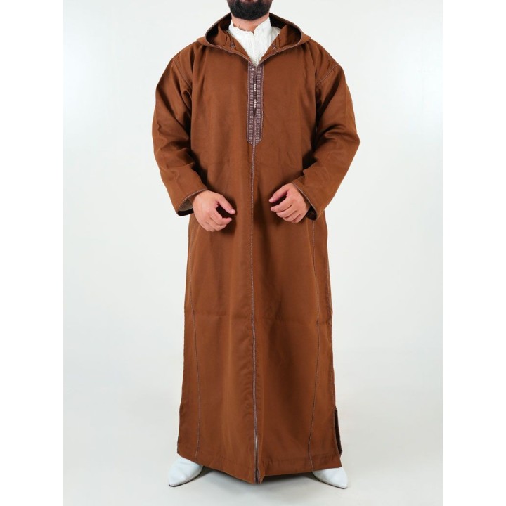 Djellaba marocaine Cachemire - Marron clair