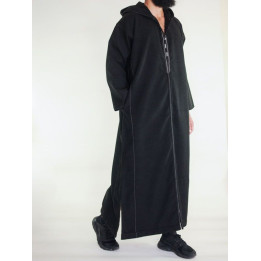 Djellaba marocaine Cachemire - noir
