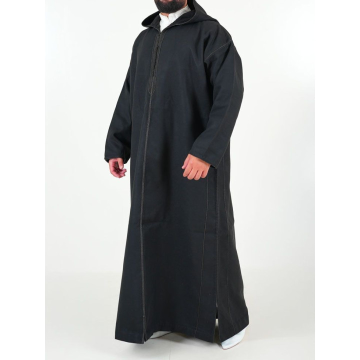 Djellaba marocaine Cachemire - noir