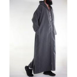 Marokkanische Djellaba aus Kaschmir - Anthrazit