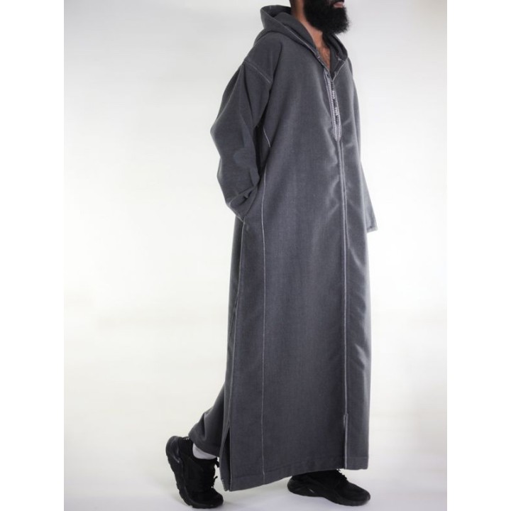 Djellaba marocaine Cachemire - Anthracite