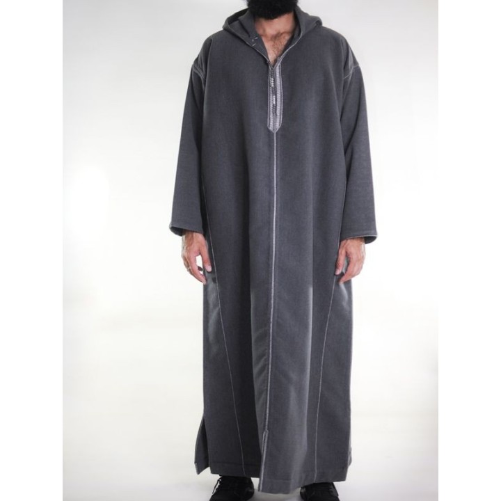 Djellaba marocaine Cachemire - Anthracite