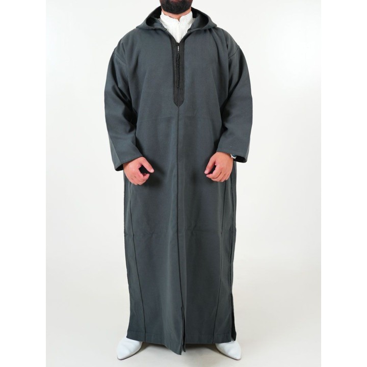 Marokkanische Djellaba aus Kaschmir - Anthrazit
