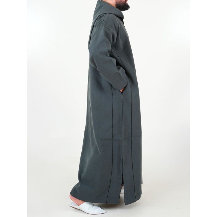 Djellaba marocaine Cachemire - Anthracite