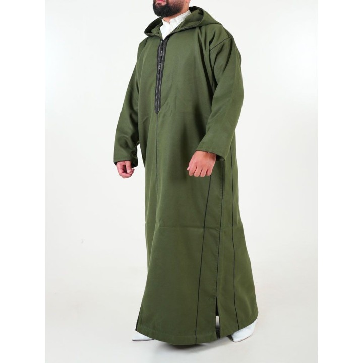 Marokkanische Djellaba Kaschmir Winter - khakigrün