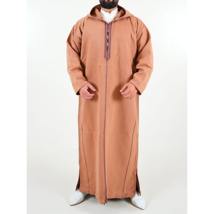 Djellaba marocaine Cachemire - Acajou