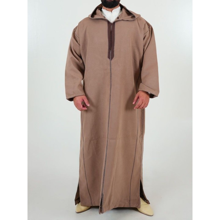 Djellaba marocaine Cachemire - Taupe