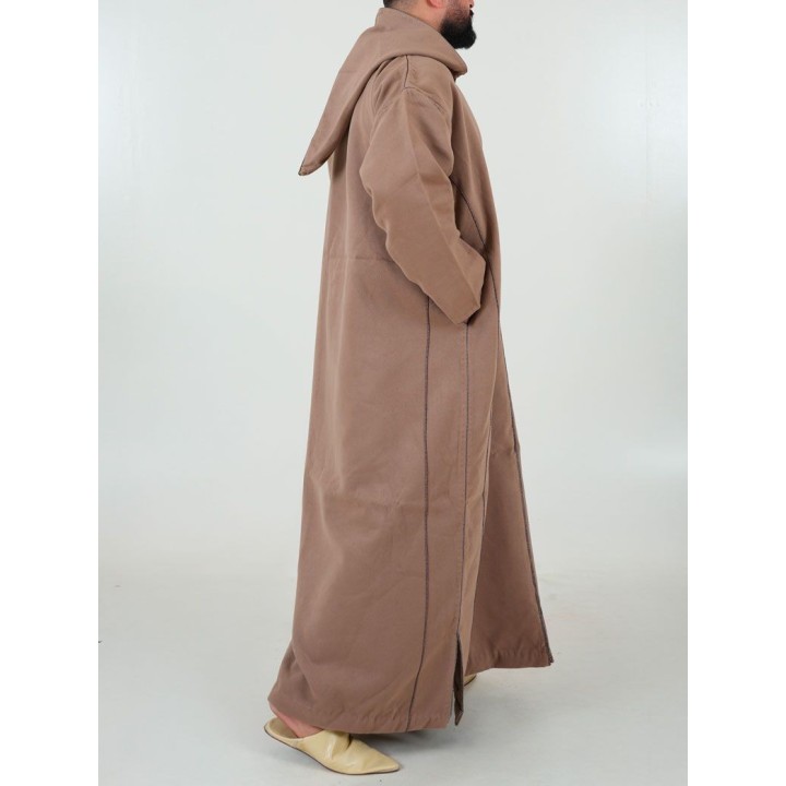 Marokkanische Djellaba aus Kaschmir - hellbeige