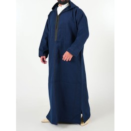 Marokkanische Djellaba aus Kaschmir - nachtblau
