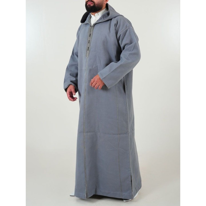 Marokkanische Djellaba aus Kaschmir - grau