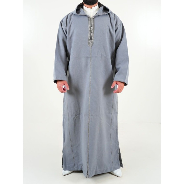 Djellaba marocaine Cachemire - gris