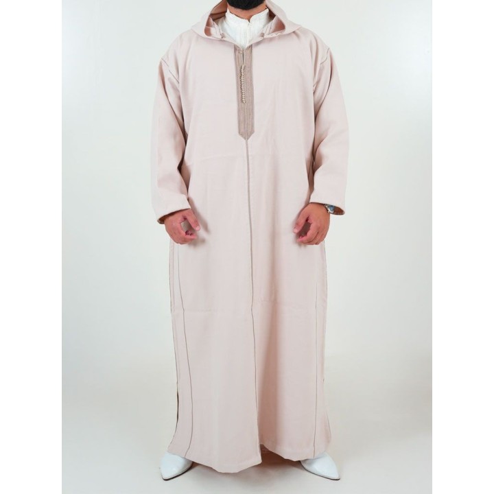Marokkanische Djellaba aus Kaschmir - beige