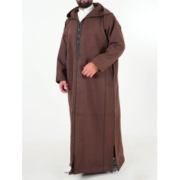 Djellaba marocaine Cachemire - marron foncé