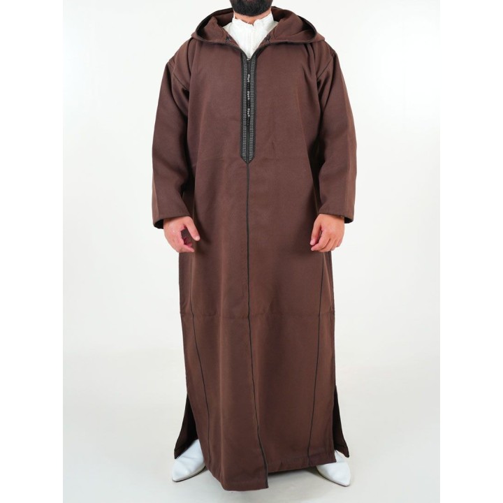 Marokkanische Djellaba aus Kaschmir - dunkelbraun