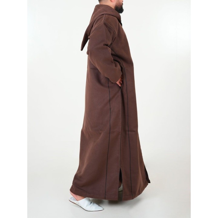 Djellaba marocaine Cachemire - marron foncé