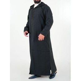 Marokkanische Djellaba Mlifa - schwarz