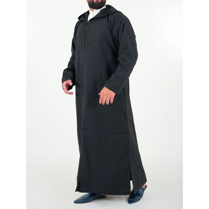 Marokkanische Djellaba Mlifa - schwarz