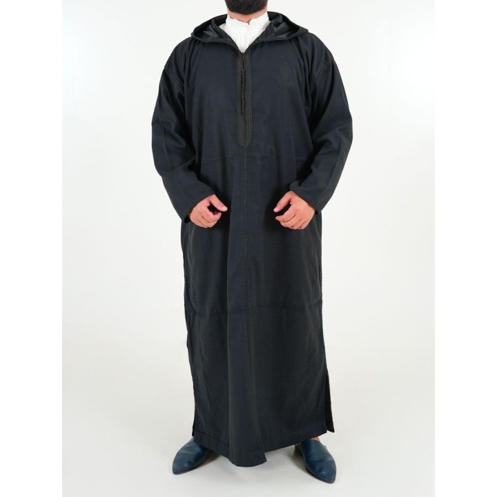 Marokkanische Djellaba Mlifa - schwarz