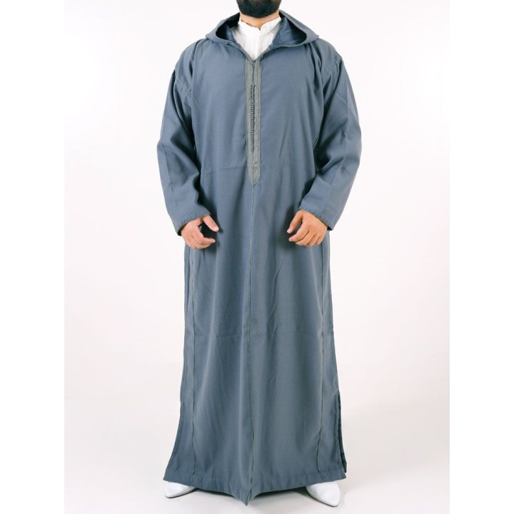 Djellaba marocaine Mlifa - gris foncé