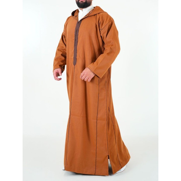 Djellaba marocaine Mlifa - marron clair